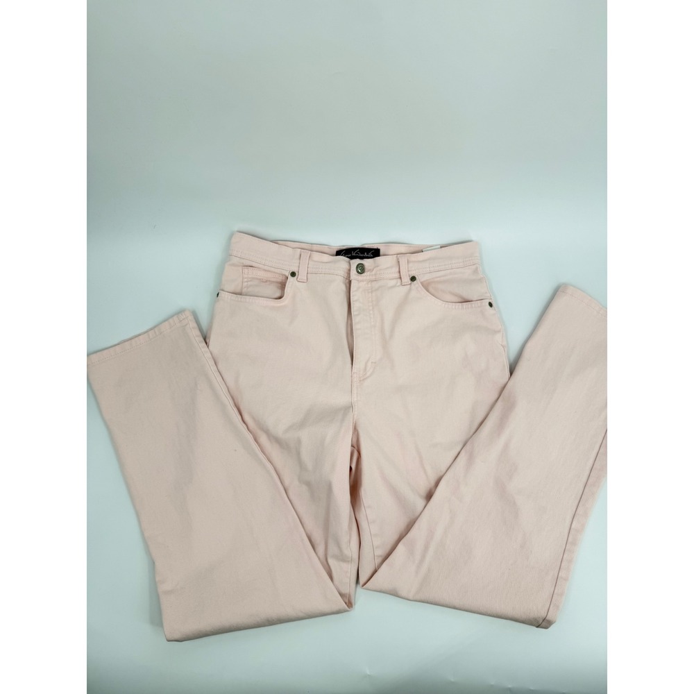 Gloria Vanderbilt Amanda Classic Tapered Modern Womens 14 Long Pastel Pink Jeans